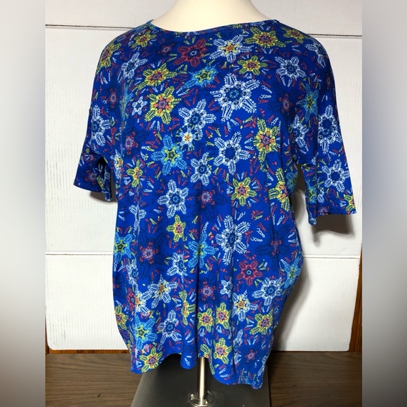 LuLaRoe XL high low ladies tunic vibrant blue great for summer - Picture 1 of 7